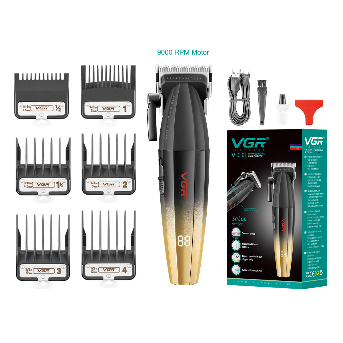 MAQUINA CLIPER PARA CORTAR CABELLO VGR V-003 - Imagen 2
