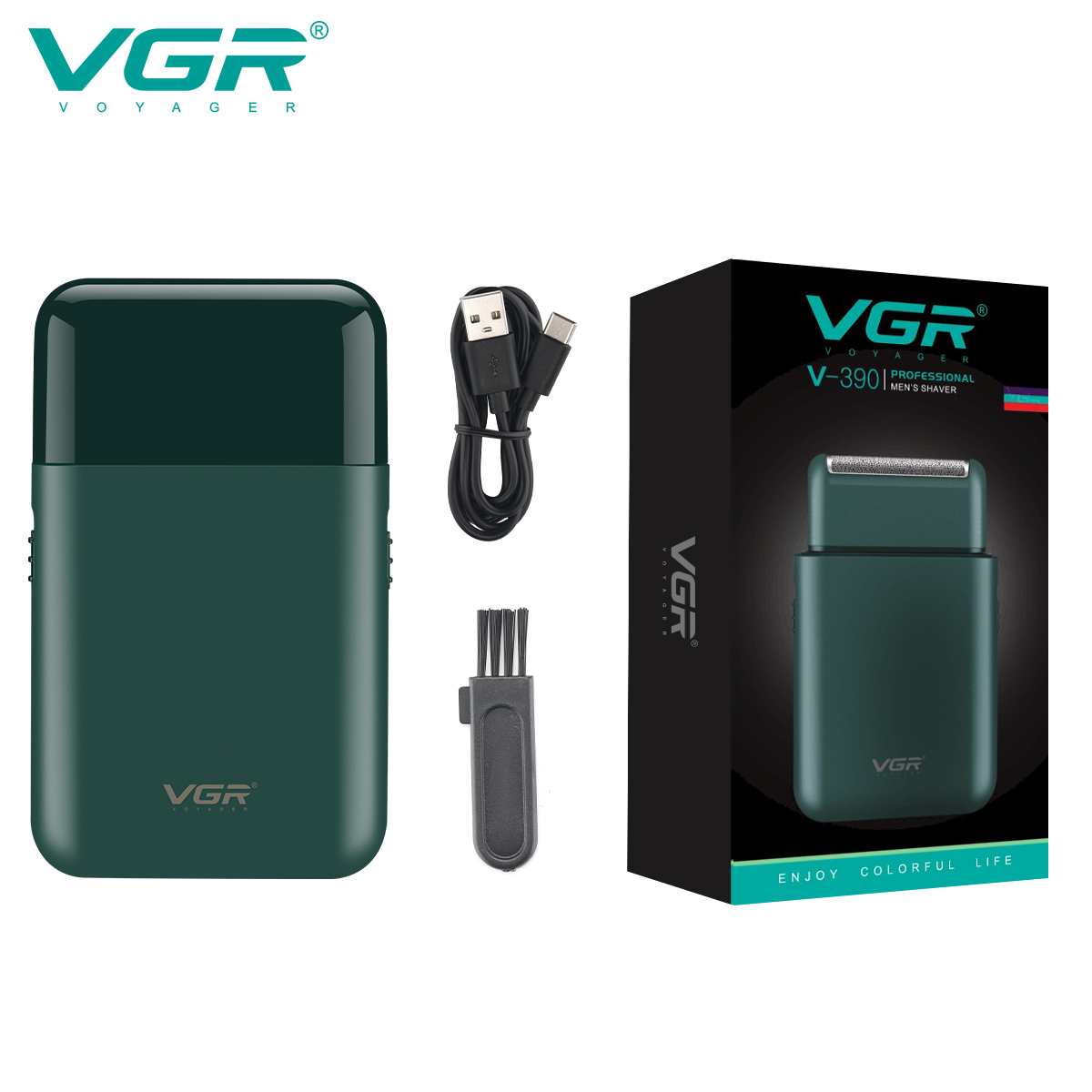 AFEITADORA ELÉCTRICA PROFESIONAL SHAVER VGR V-390 RECARGABLE